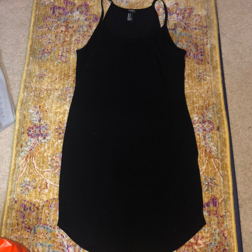 FOREVER 21 black midi dress